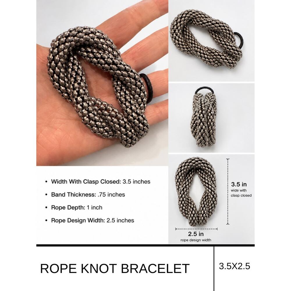 MSRP: $78 | ✨ Silver Tone Woven Rope Statement Bracelet ✨SAME/NEXT DAY SHIP